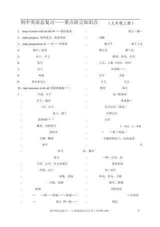 初中英语总复习——重点语言知识点