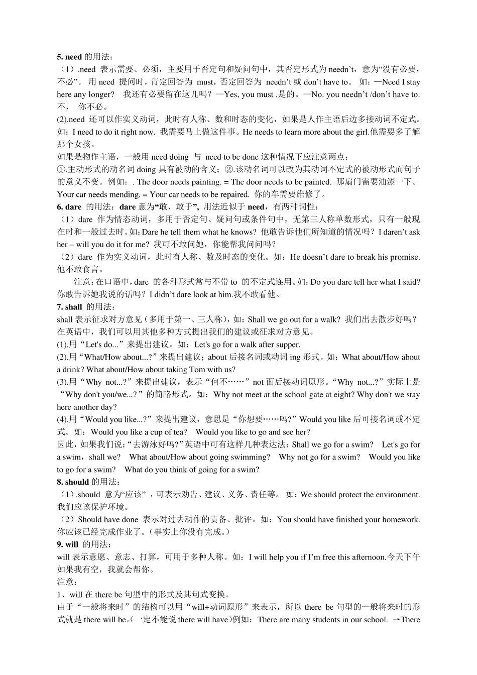 初中英语情态动词详细用法归纳(含练习及答案)_第2页