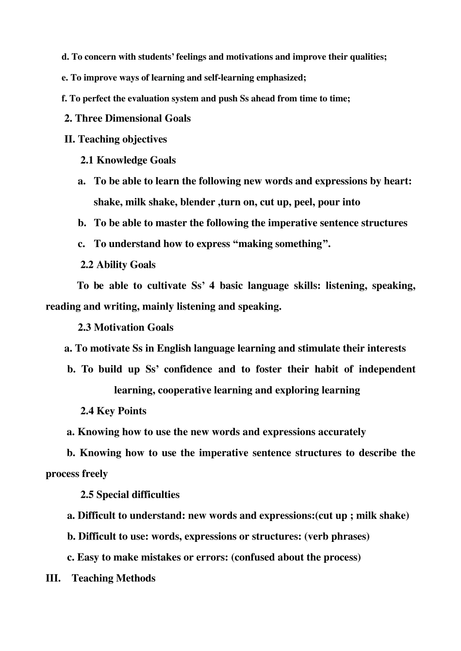 初中英语教学设计模板(新目标)_第2页