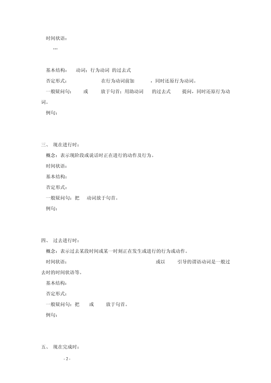 初中英语时态与语态_第2页