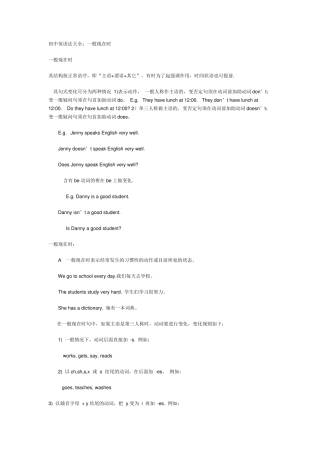 初中英语法大全：一般现在时