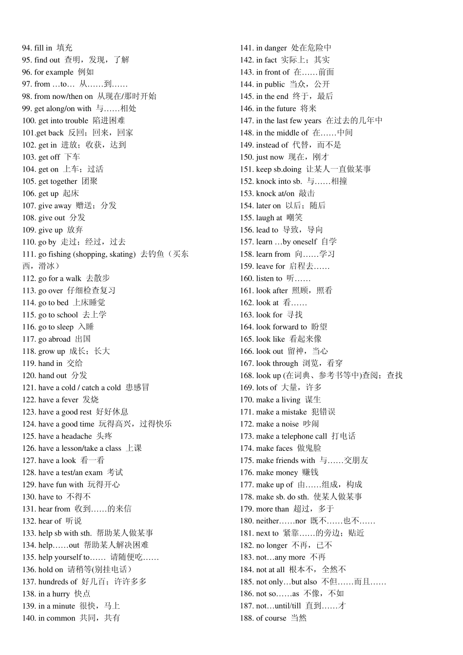 初中英语短语大全_第2页