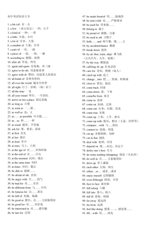 初中英语短语大全