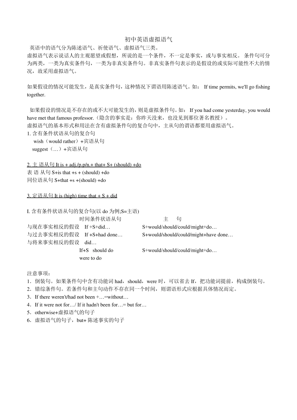 初中英语虚拟语气_第1页