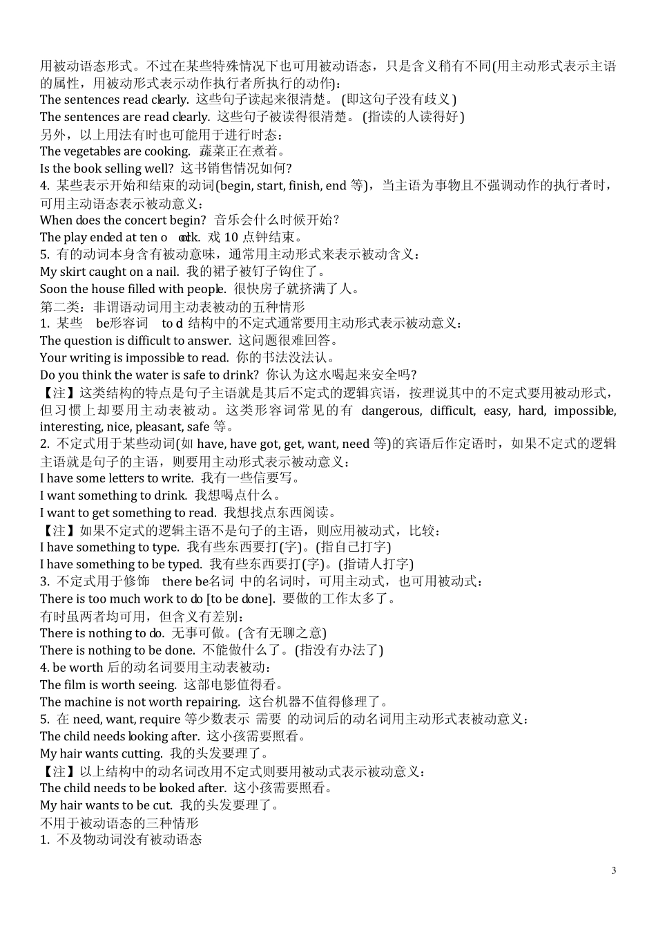 初中英语被动语态与练习_第3页