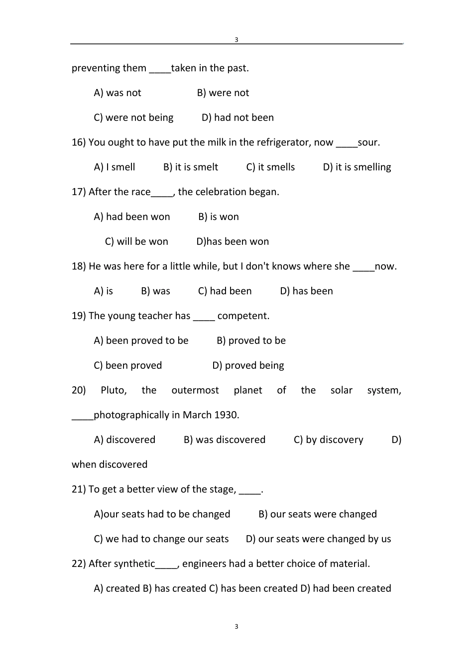 初中英语被动语态练习题50道_第3页