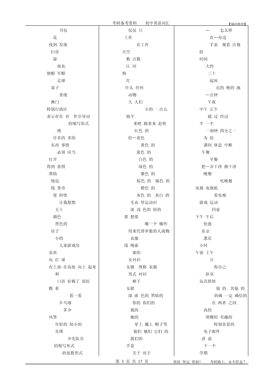 初中英语词汇表_第3页