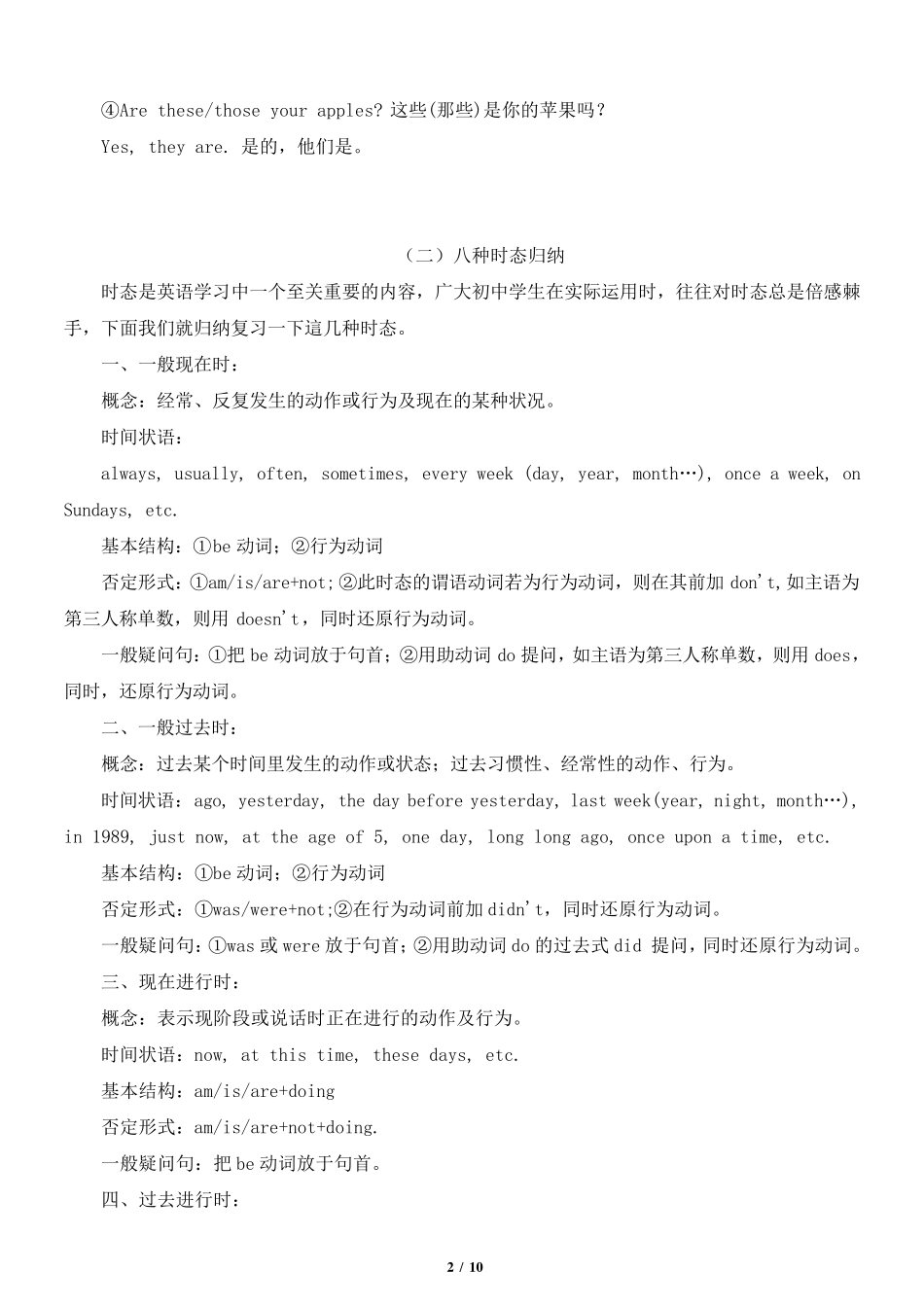 初中英语译林出版社知识总结_第2页