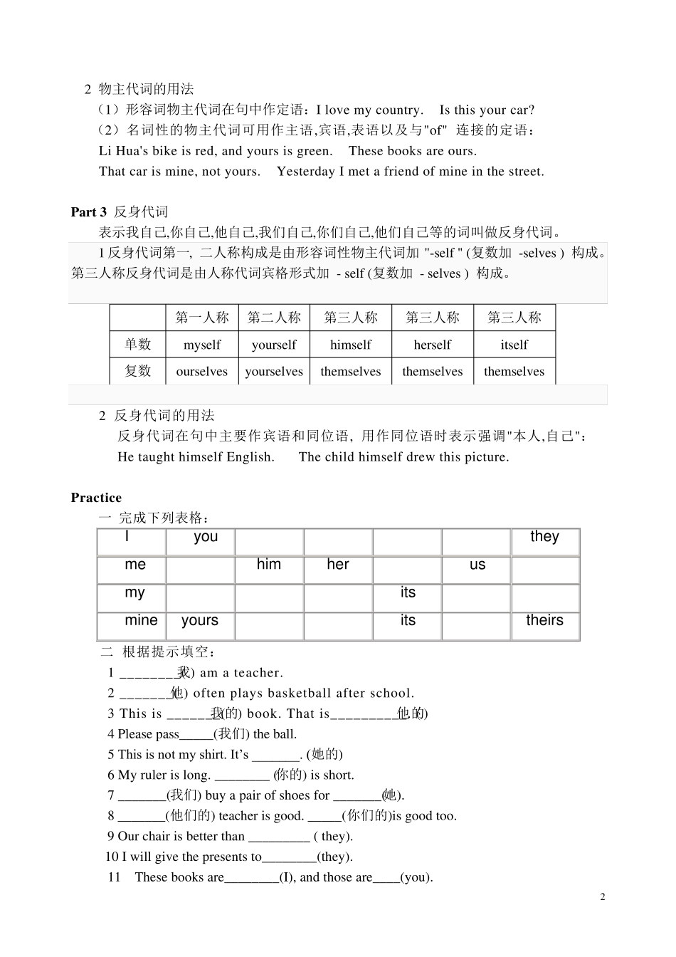 初中英语语法——代词_第2页