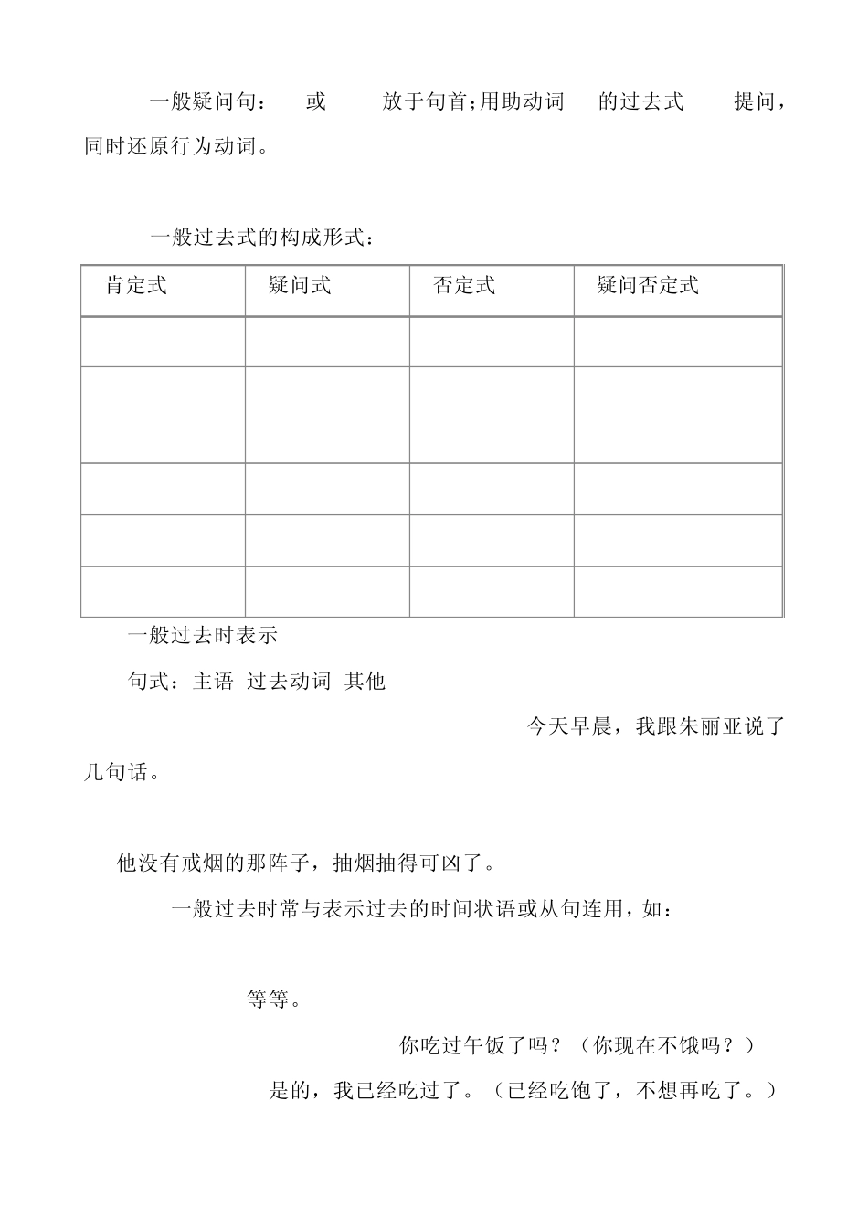 初中英语语法一般过去时._第2页