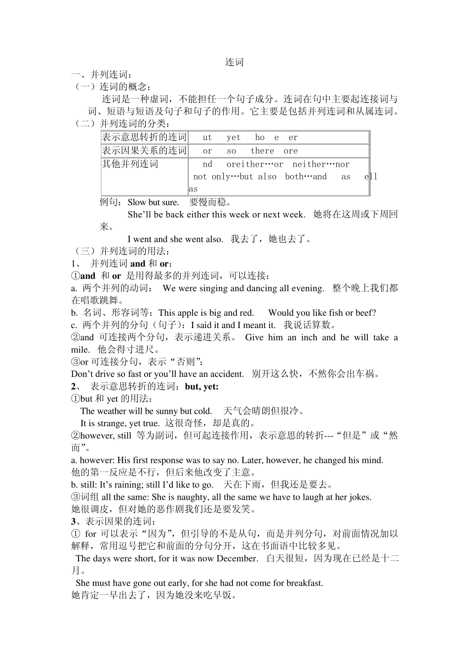 初中英语语法之五连词_第1页