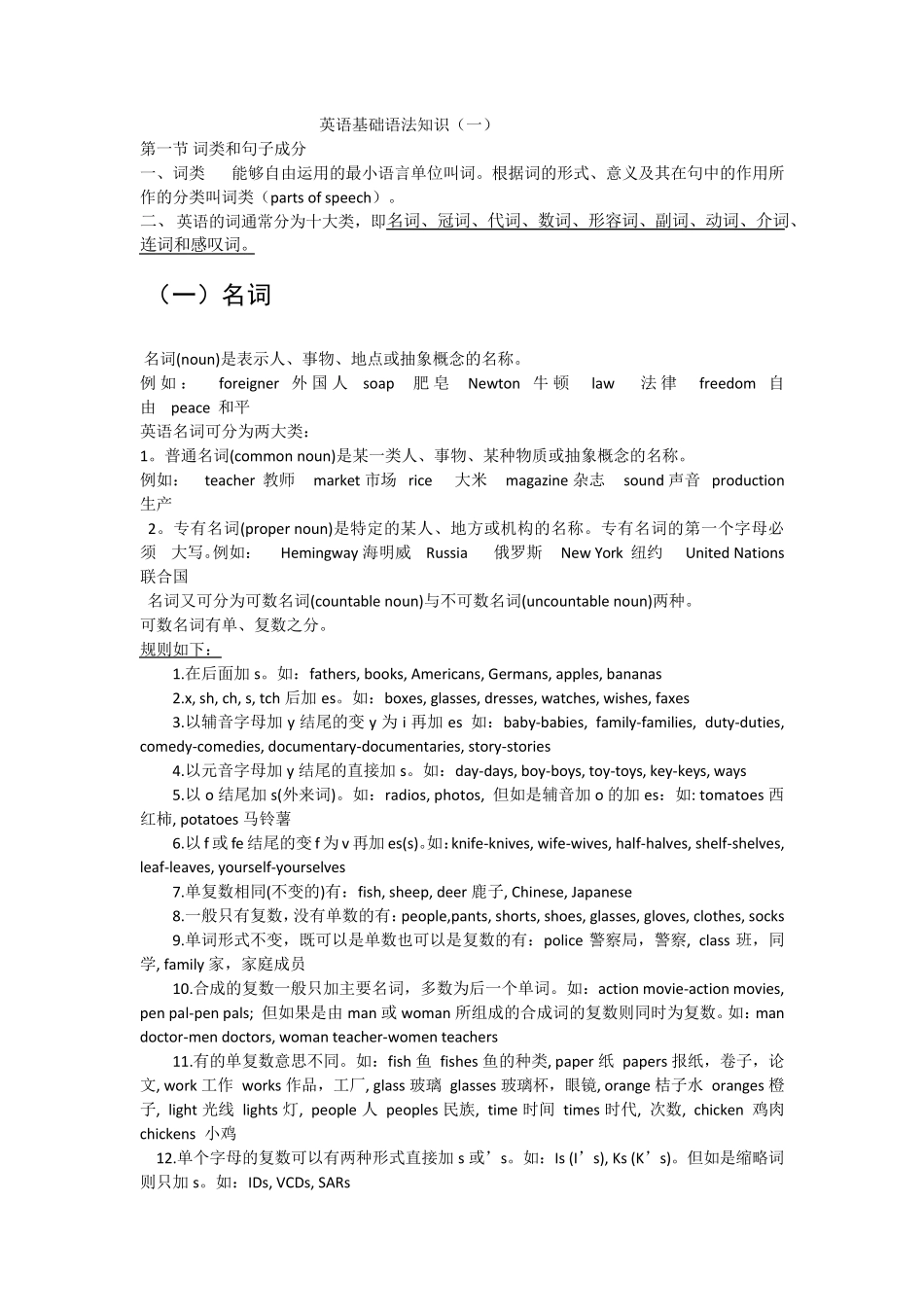 初中英语语法基础知识梳理_第1页