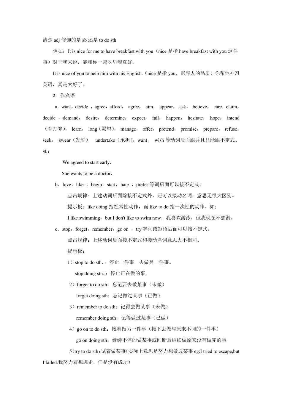 初中英语语法精讲动词不定式用法(教案)_第2页