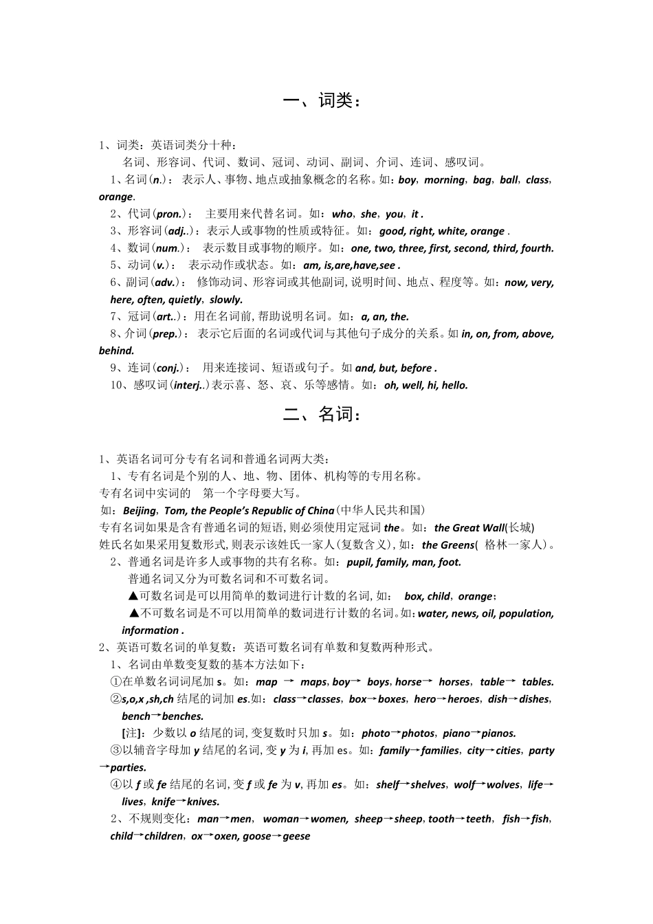 初中英语语法词类总归纳_第1页