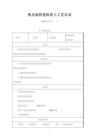 国家重点监管危险工艺目录(2013版)