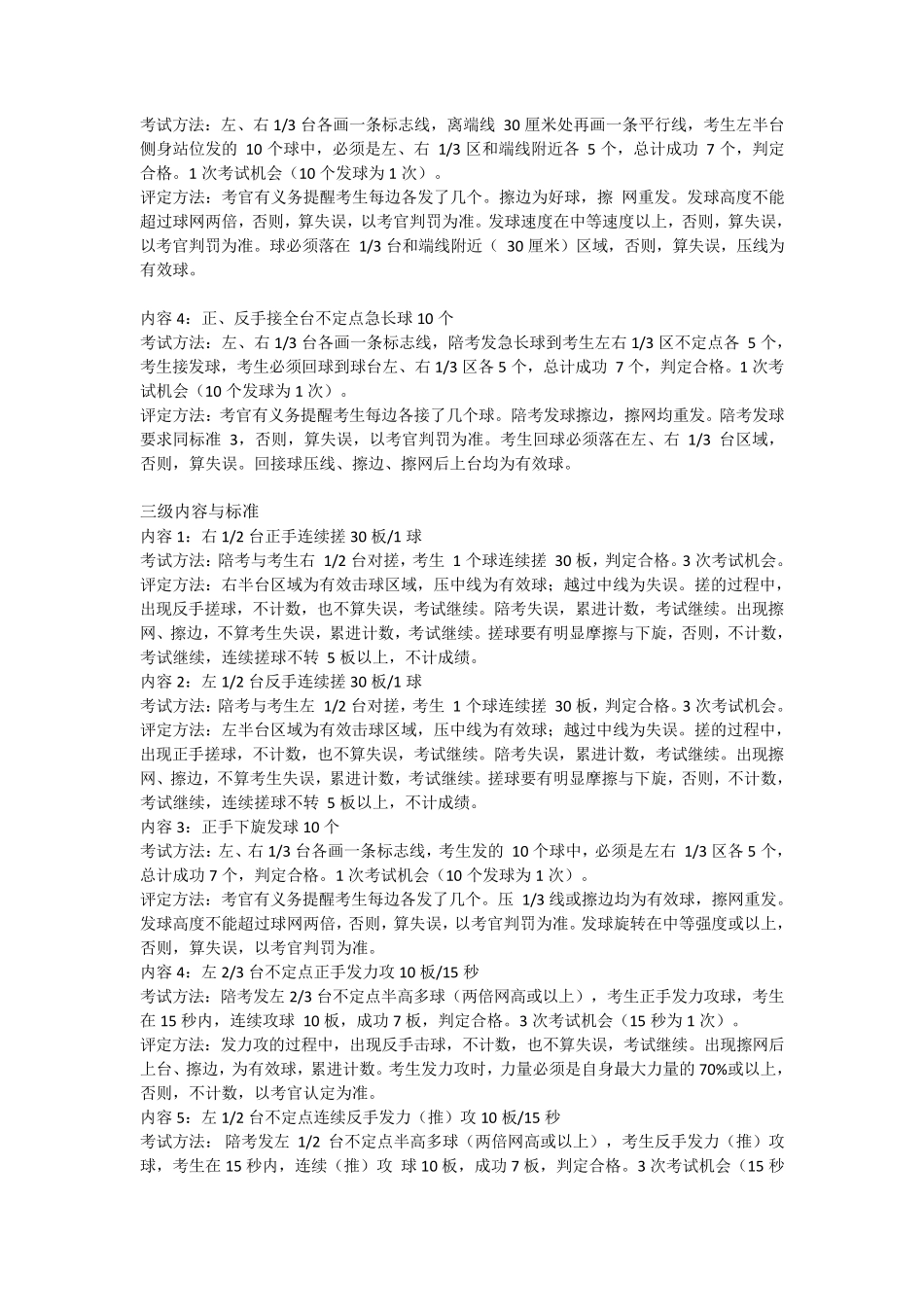 国家青少年乒乓球等级考试(一到九级考试内容)_第2页
