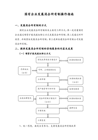 国有企业发展混合所有制操作指南(四川2017).