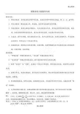 圆锥曲线大题题型归纳