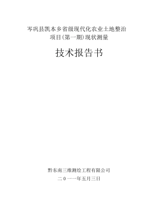 土地整理项目测量技术报告