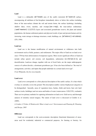 土地资源管理专业英语词汇