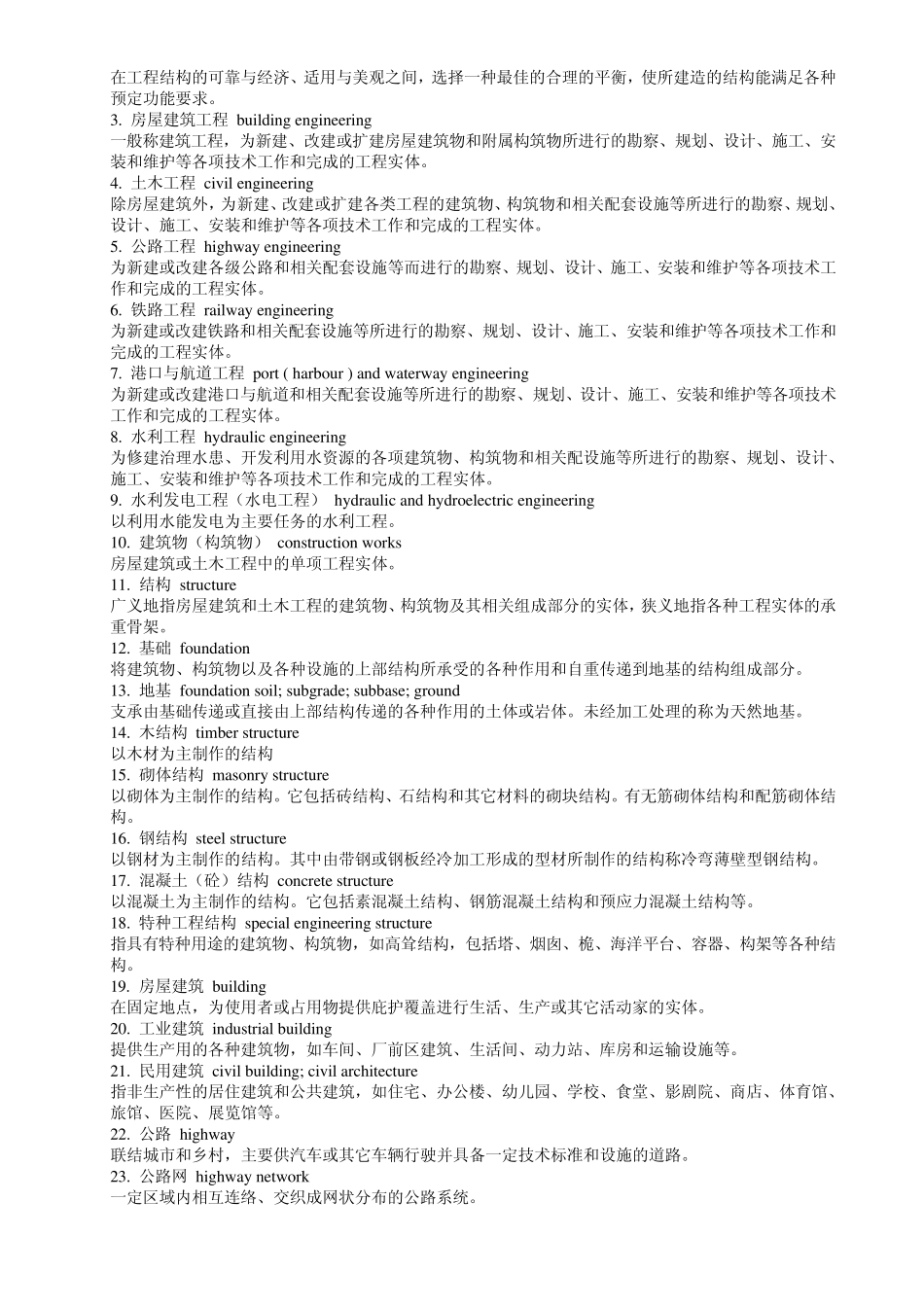 土建专业汉英对照词汇_第3页
