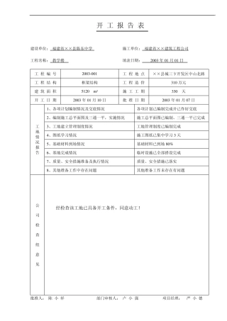 土建内业资料范例