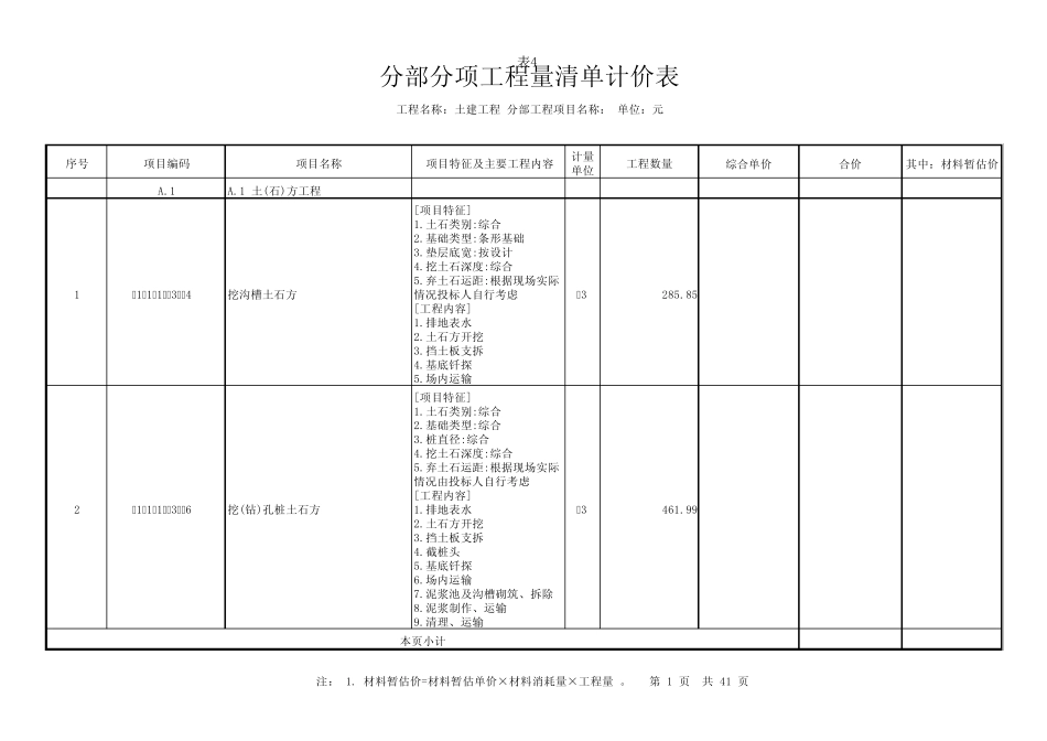 土建工程清单_第1页