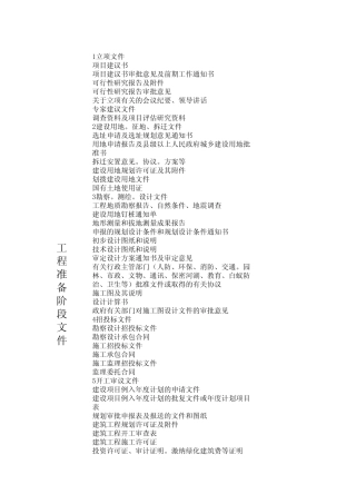 土建竣工验收资料(建设各方需准备的资料)