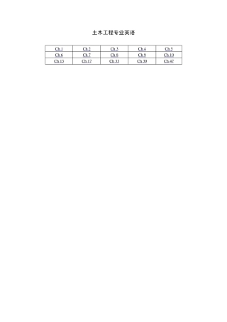 土木工程专业英语单词