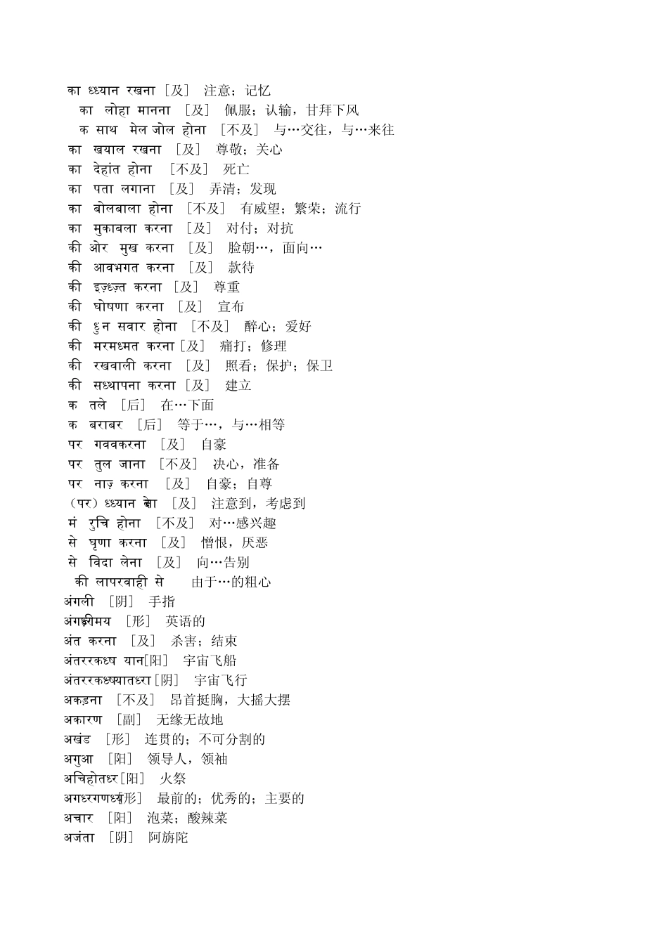 基础印地语词汇表_第1页
