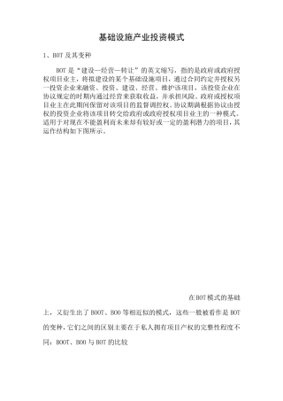基础设施投融资模式
