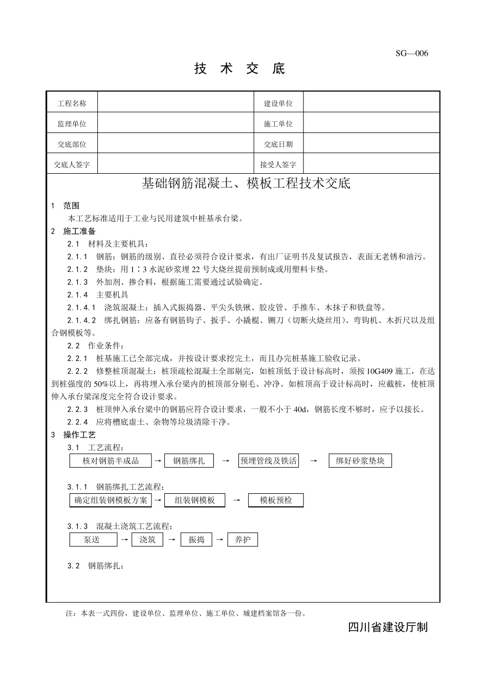 基础钢筋混凝土、模板工程技术交底_第1页