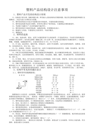 塑料产品结构设计注意事项