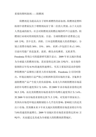 塑料助剂——阻燃剂