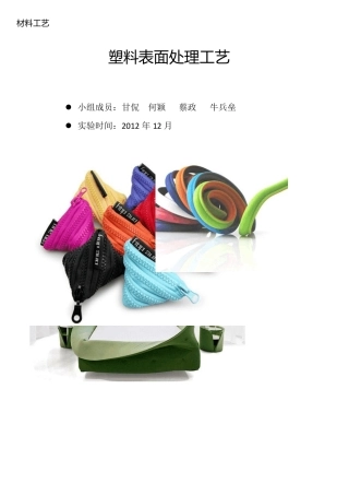 塑料材料与工艺[塑料表面处理工艺]