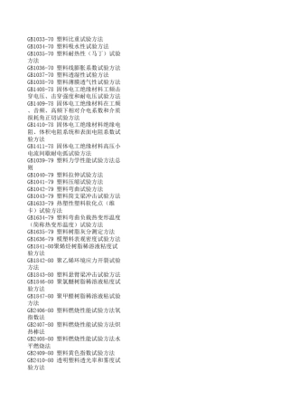 塑料材料产品测试检测标准