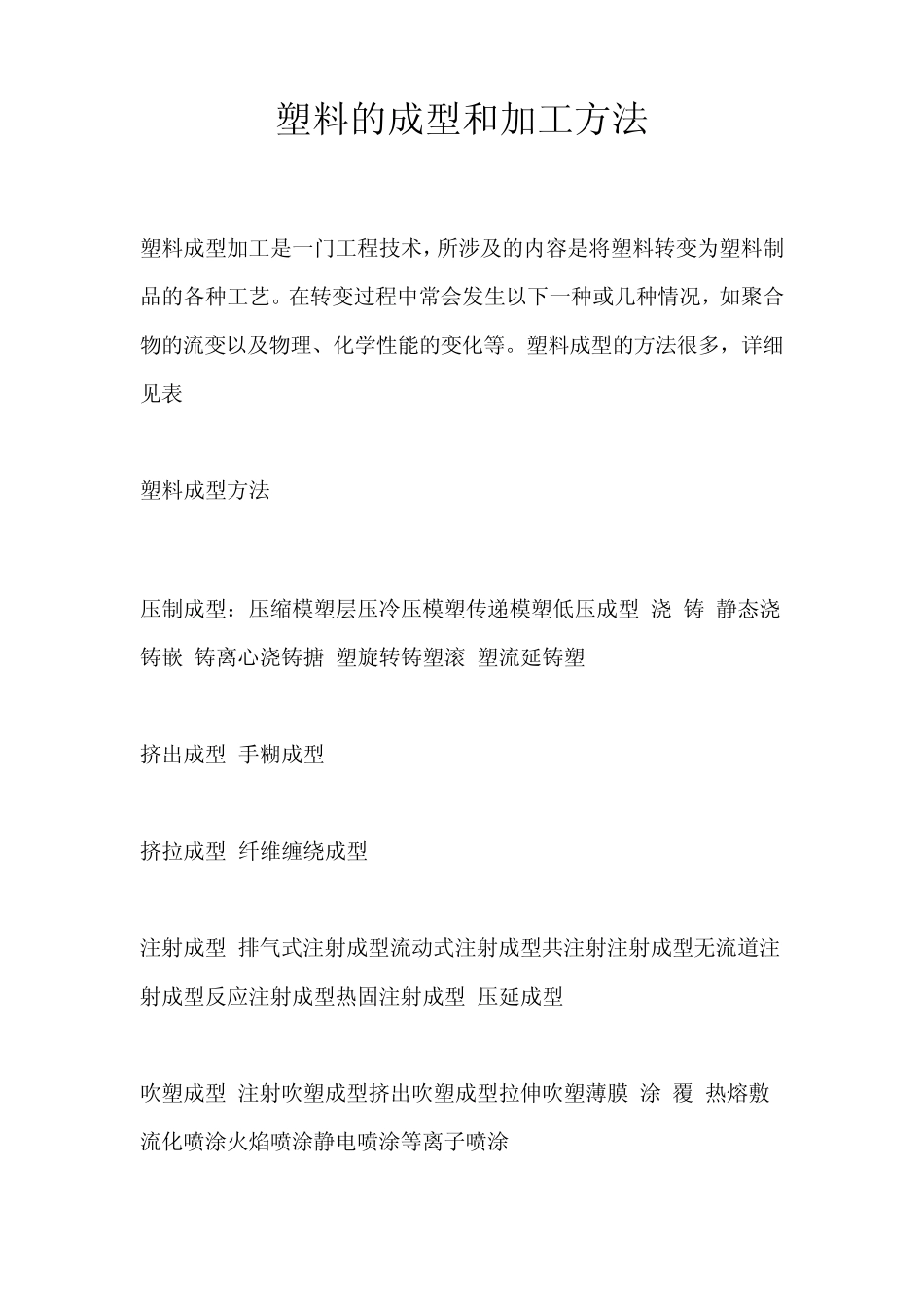 塑料的成型和加工方法_第1页