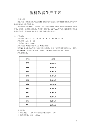 塑料软管生产工艺