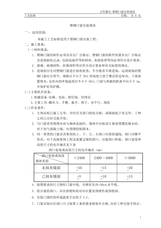 塑钢门窗安装规范