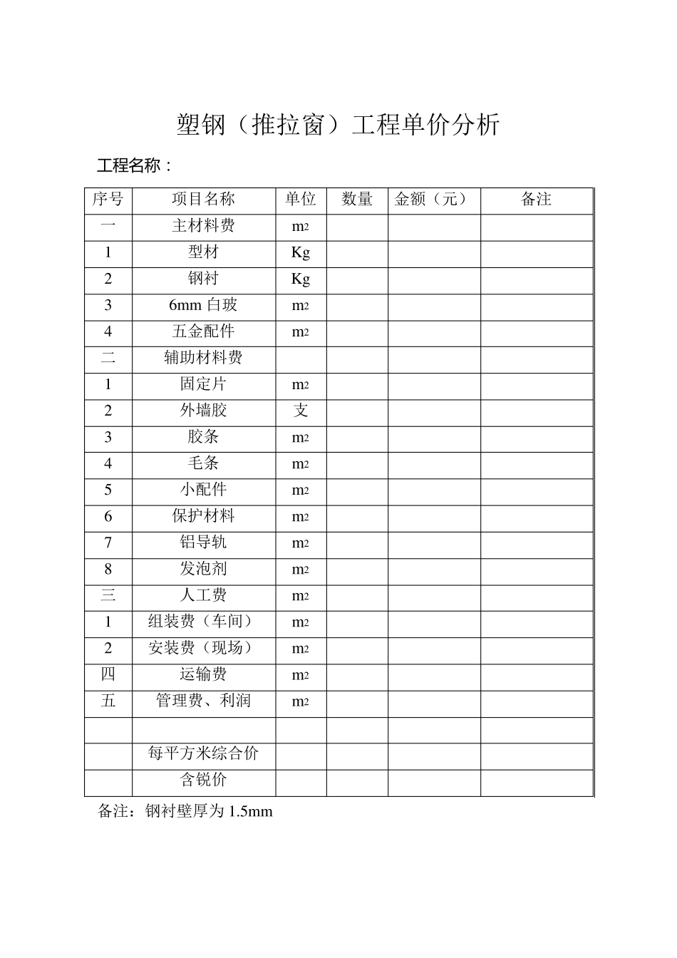 塑钢门窗工程报价表_第3页