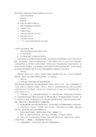 塑钢门窗组装常见问题的处理办法