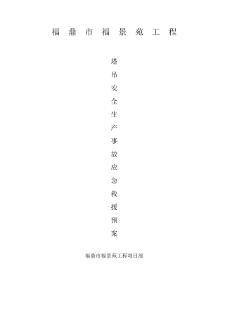 塔吊事故应急救援预案