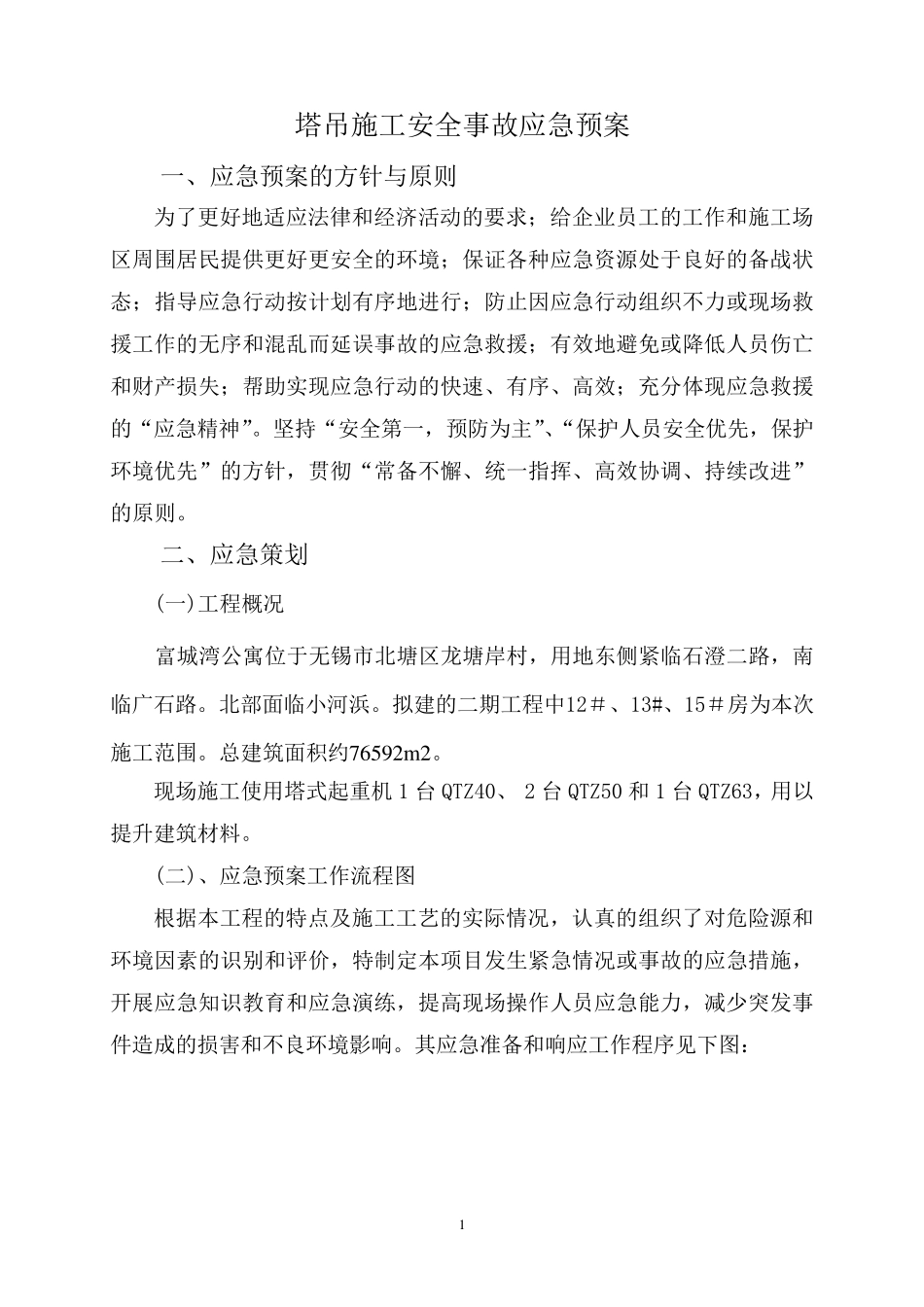 塔吊施工安全事故应急预案_第1页