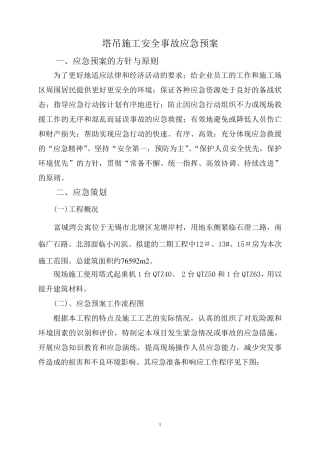 塔吊施工安全事故应急预案