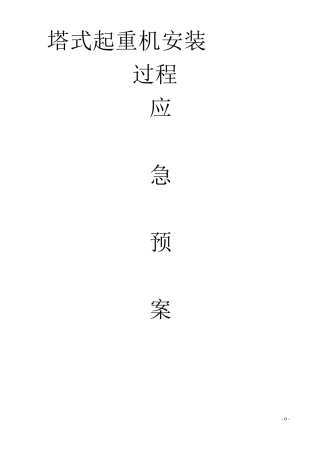 塔式起重机安装过程应急预案