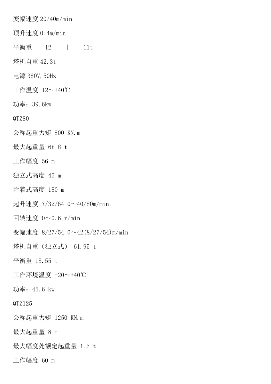 塔式起重机的规格型号_第2页