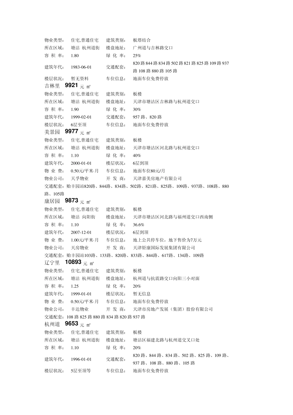 塘沽小区划片及明细_第3页