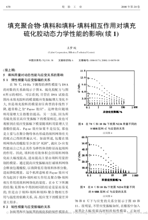 填充聚合物填料和填料填料相互作用对填充硫化胶动态力学性能的影响_续1_