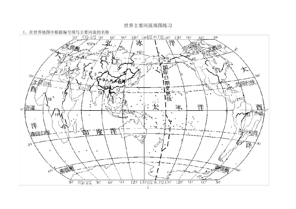 填图练习世界主要河流_第1页