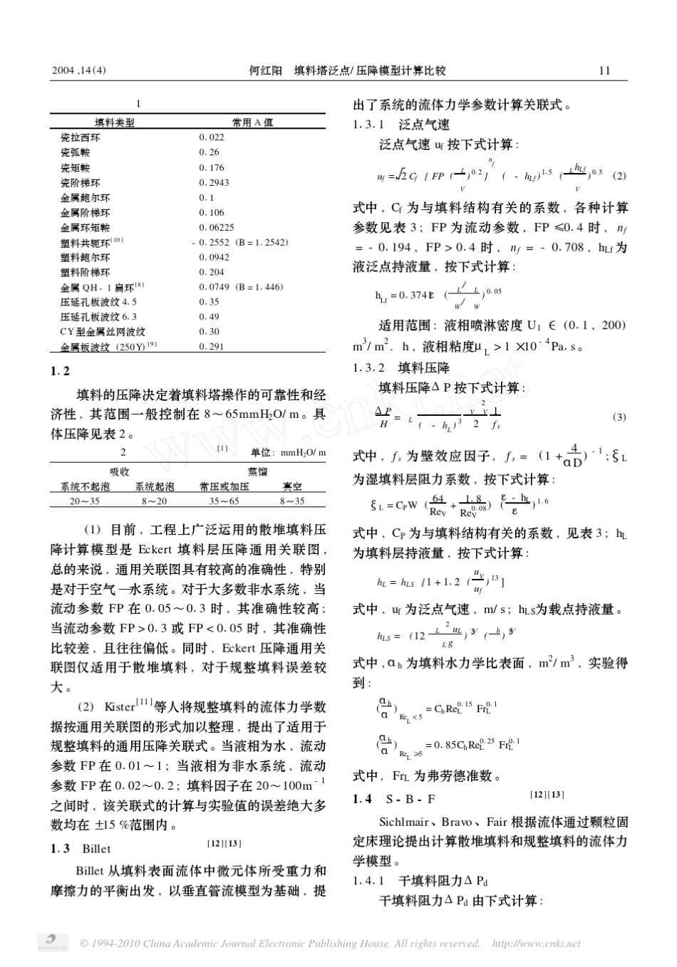 填料塔泛点_压降模型计算比较_第2页